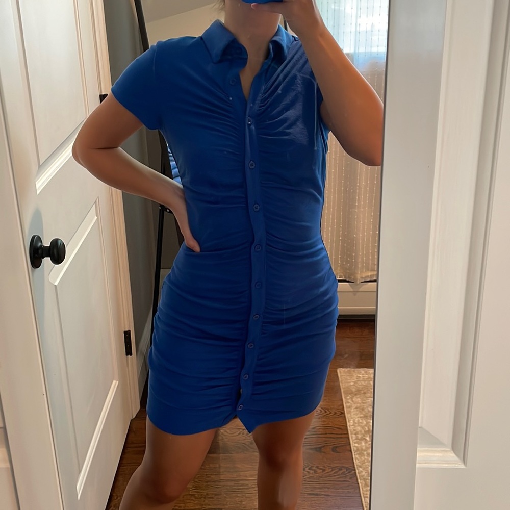 Blue Button Up Dress